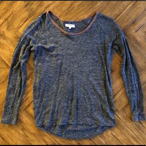Madewell Blue Heathered Long Sleeve Shirt